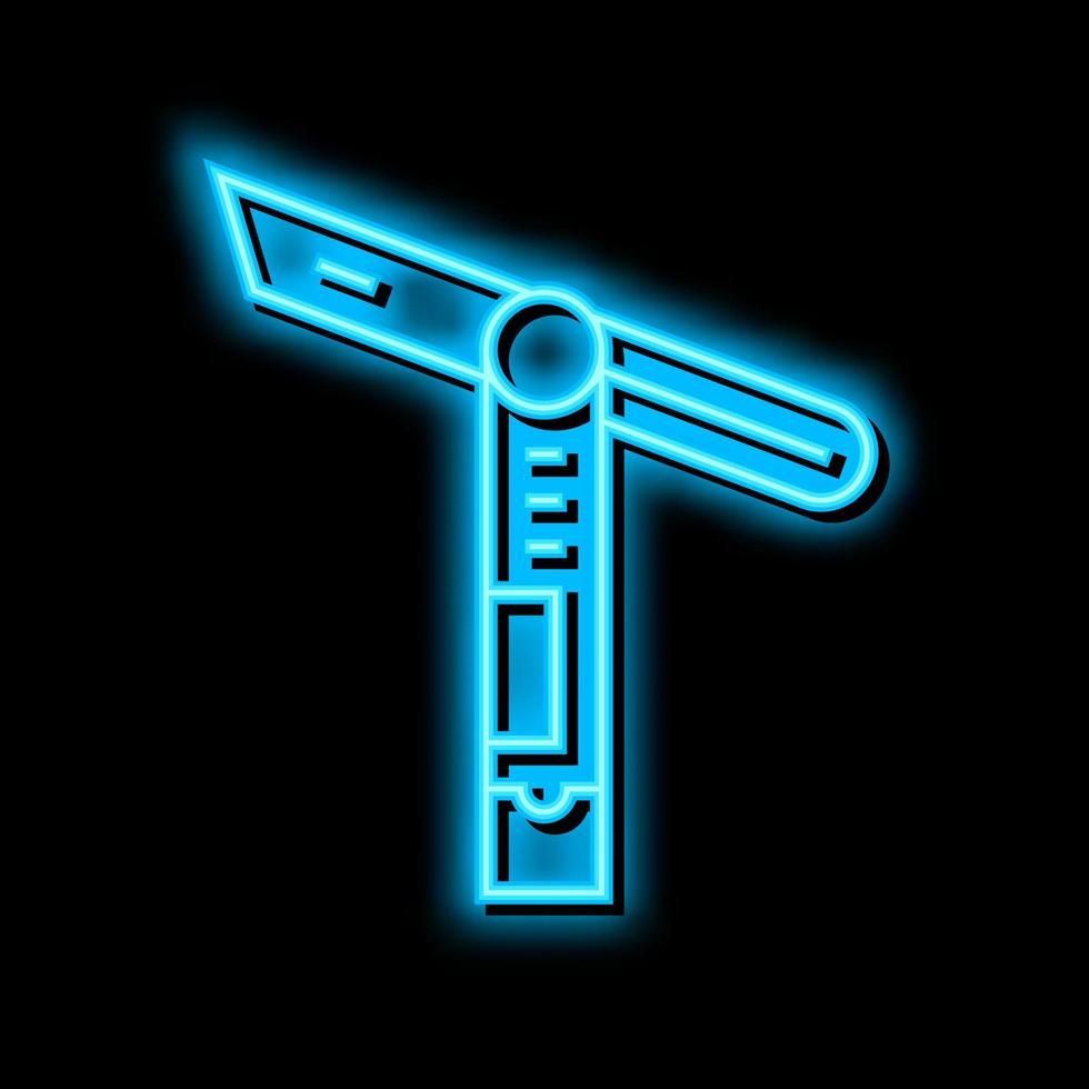 sliding bevel carpenter accessory neon glow icon illustration vector