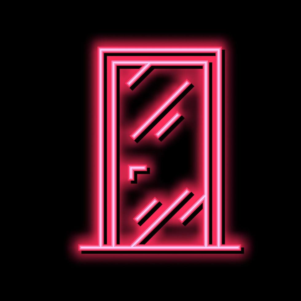 glass door neon glow icon illustration vector