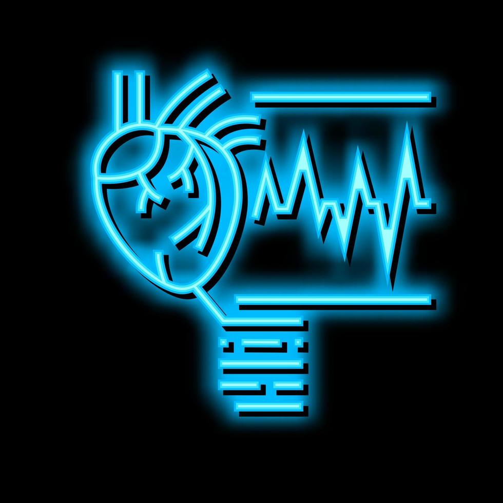 irregular heartbeats neon glow icon illustration vector