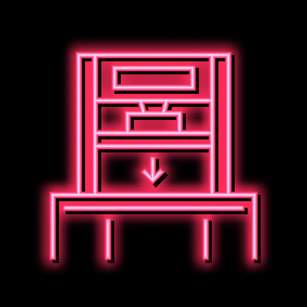 pressing machine neon glow icon illustration vector