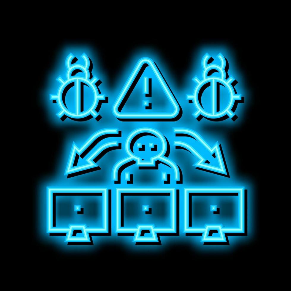 insider threats neon glow icon illustration vector