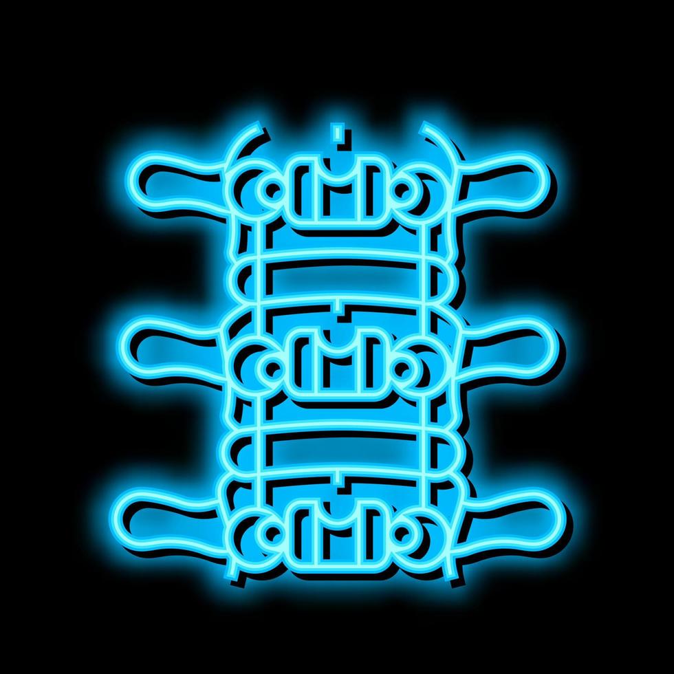 spinal fusion neon glow icon illustration vector
