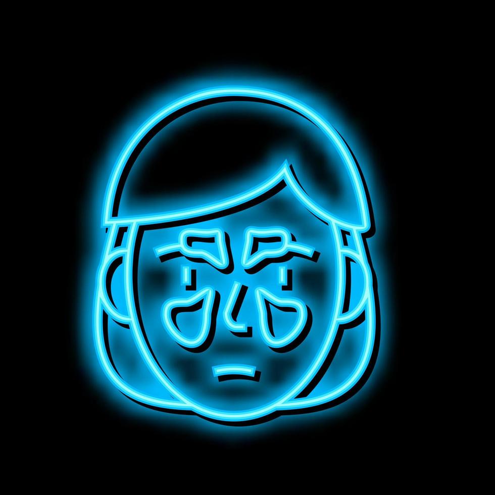 sinus problems neon glow icon illustration vector