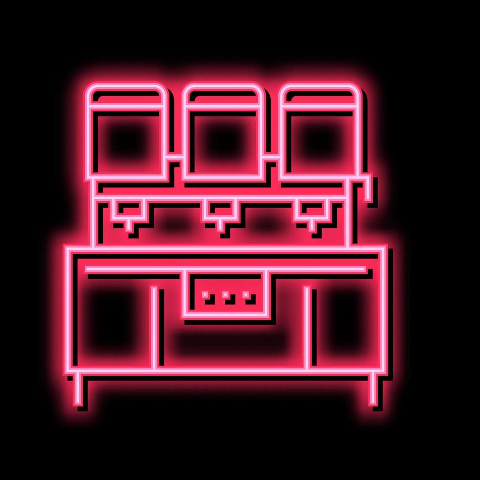 chocolate filling machine neon glow icon illustration vector