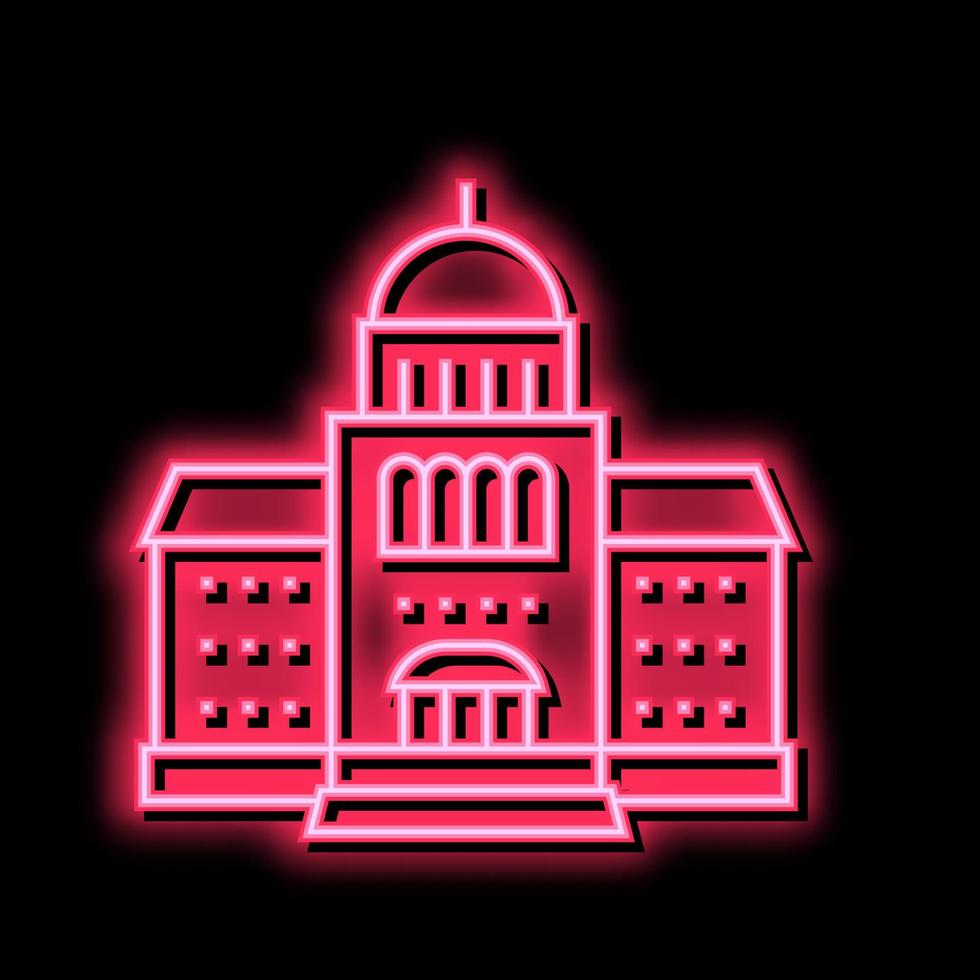 courthouse building neon glow icon illustration vector