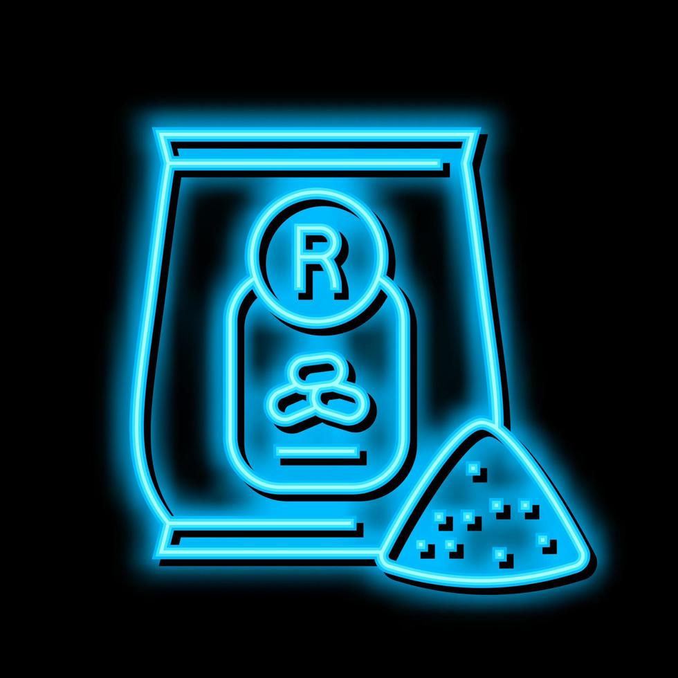 rice flour package neon glow icon illustration vector