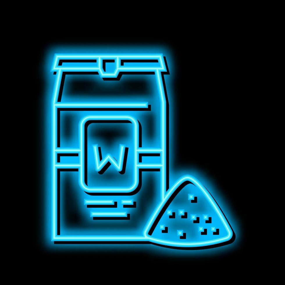 wheat flour package neon glow icon illustration vector