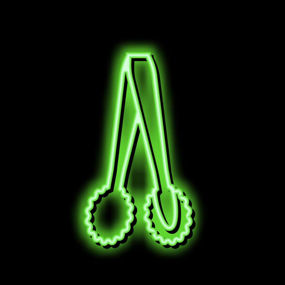 hookah forceps neon glow icon illustration vector