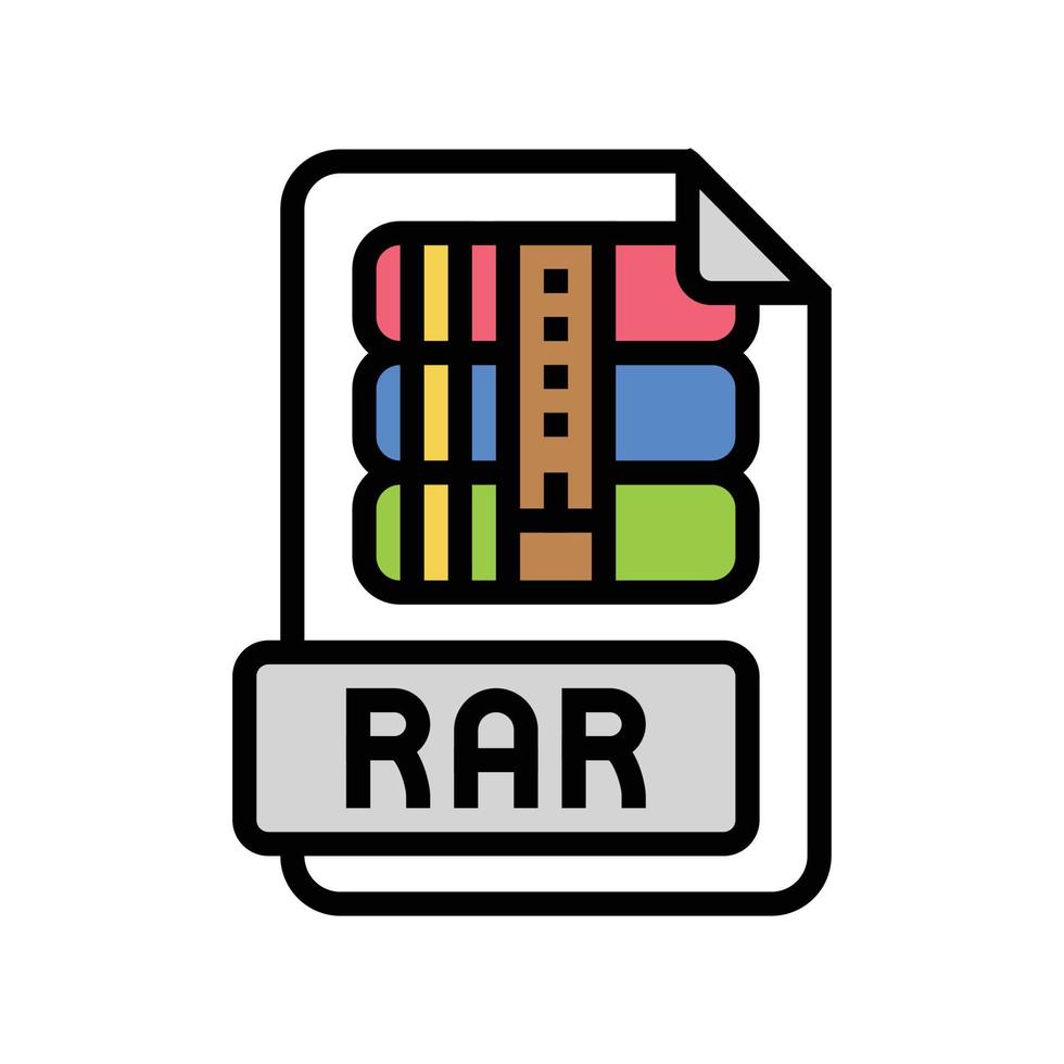 rar archivo formato documento color icono vector ilustración