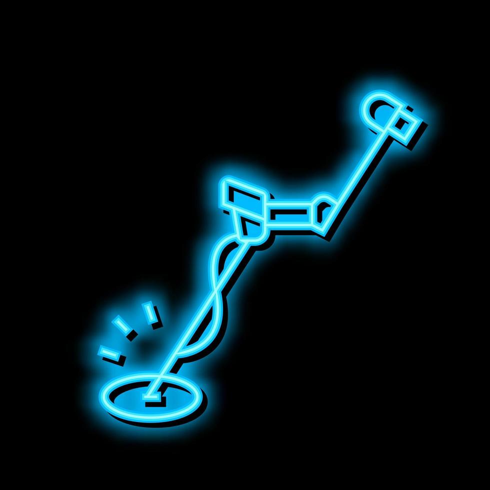 metal detector neon glow icon illustration vector