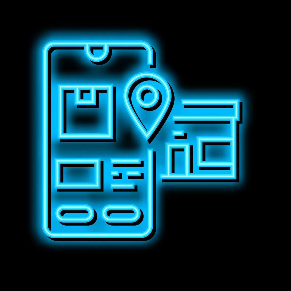 pick up location delivery neon glow icon illustration vector