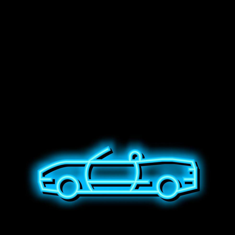 convertible car neon glow icon illustration vector