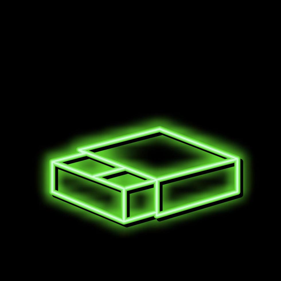 match box neon glow icon illustration vector