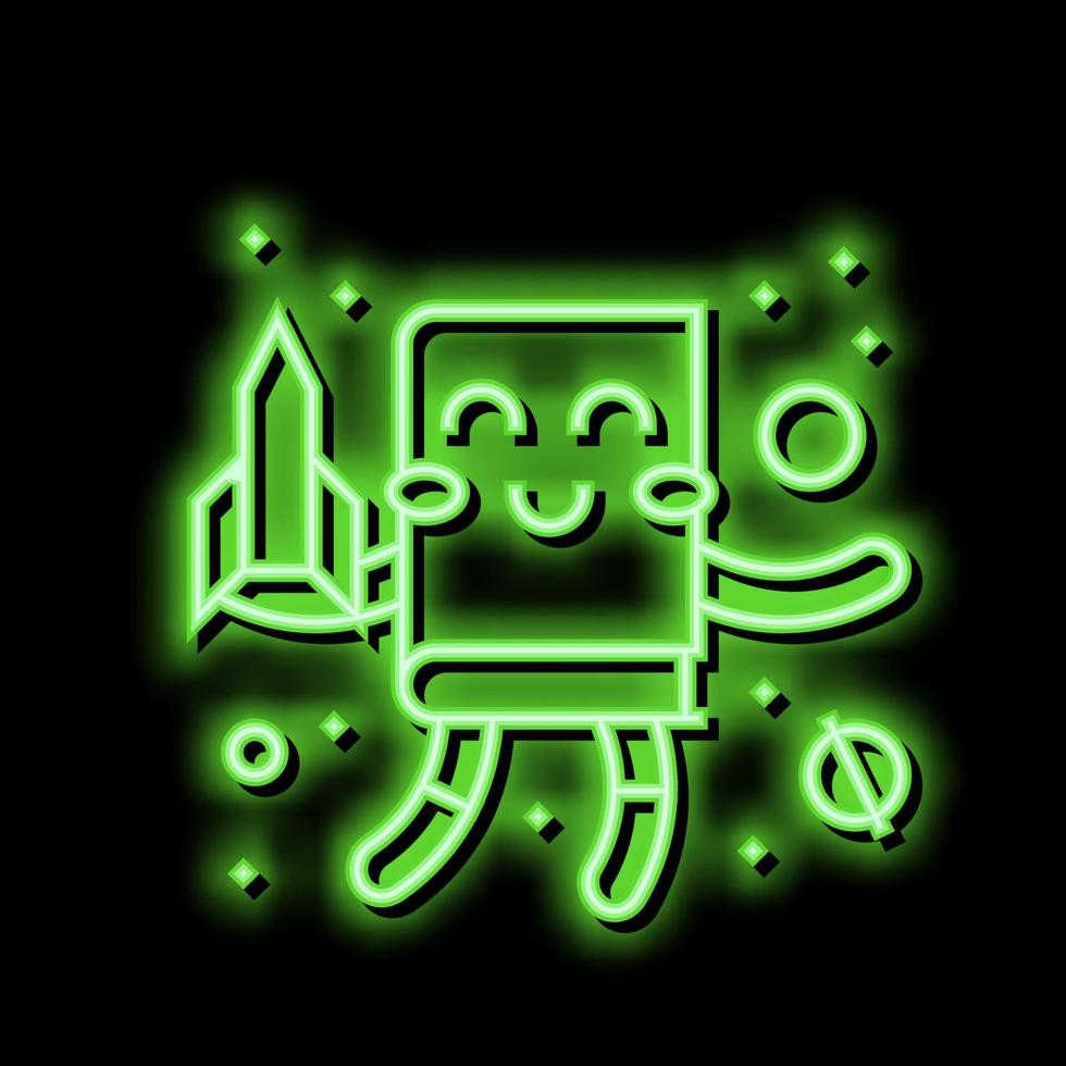 fantasy fiction neon glow icon illustration vector