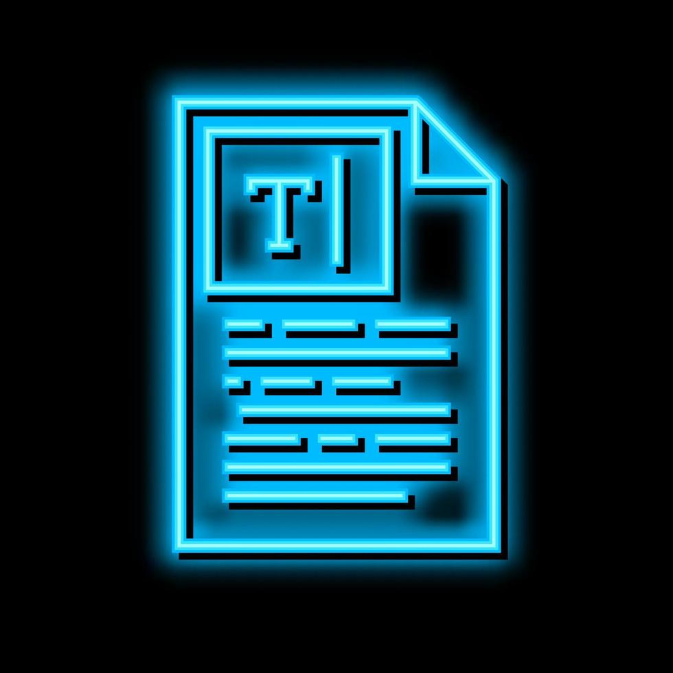 copywriting text neon glow icon illustration vector