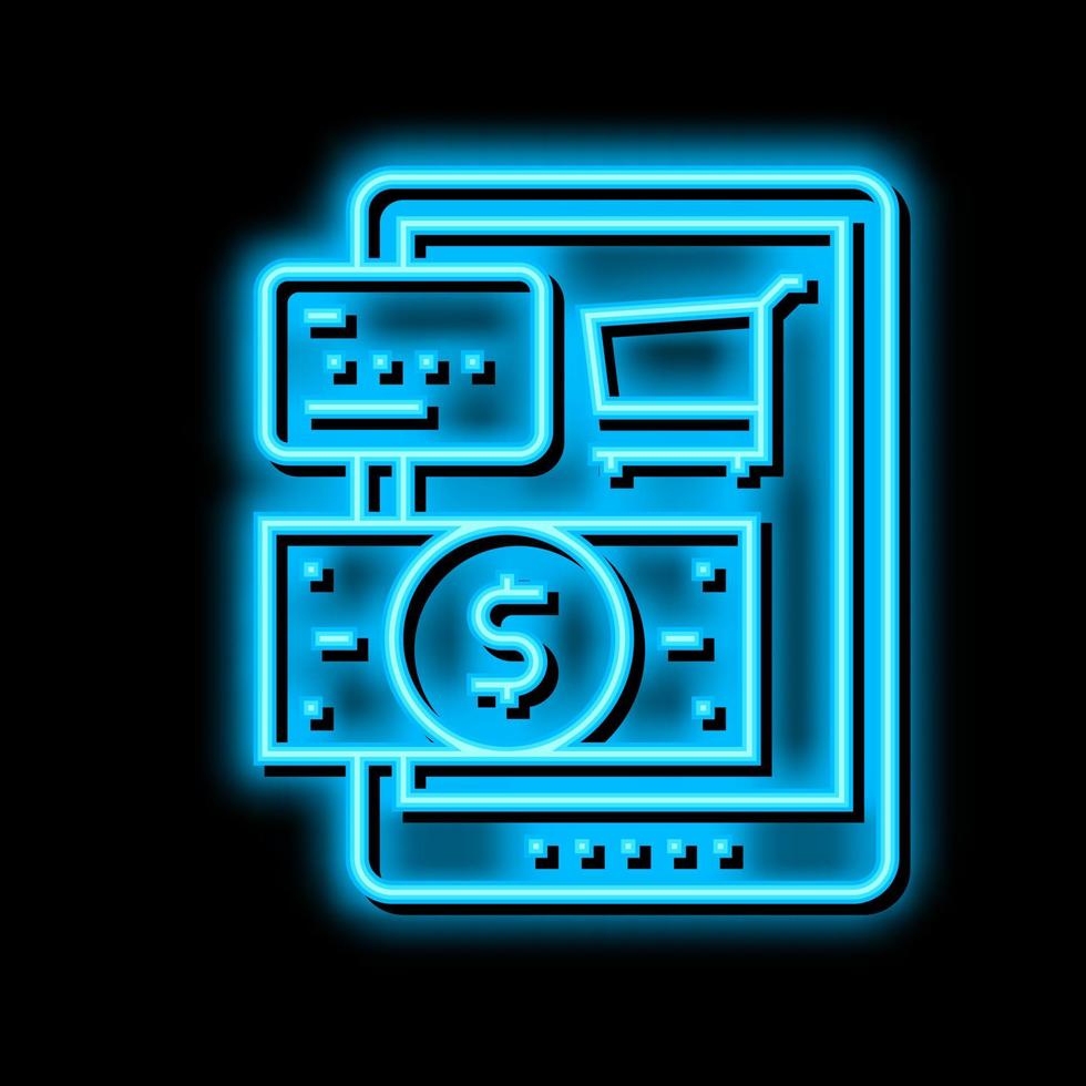 payment option neon glow icon illustration vector