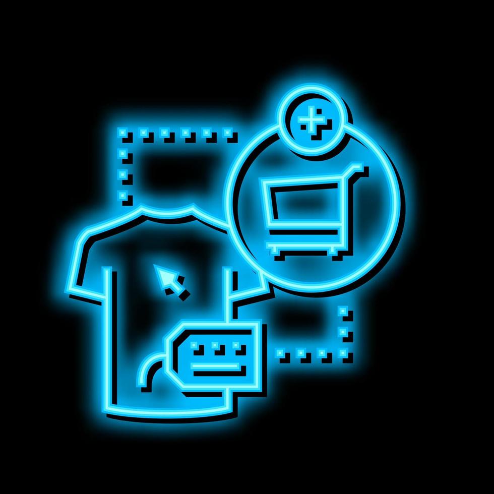 add to cart neon glow icon illustration vector