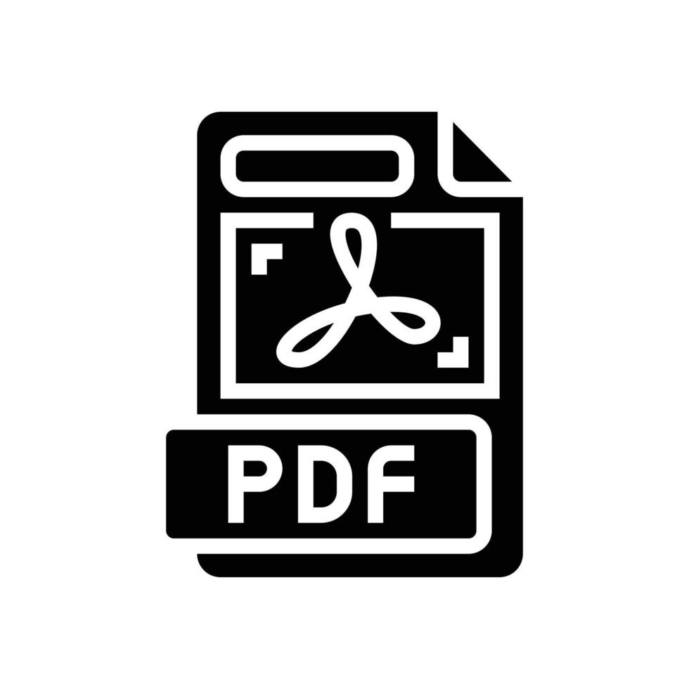 pdf file format document glyph icon vector illustration