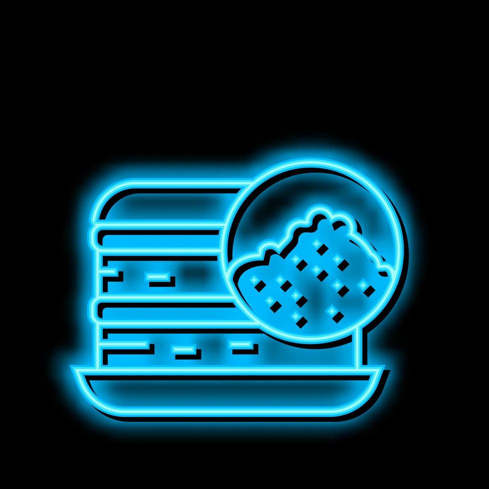 buckwheat flour bag neon glow icon illustration vector
