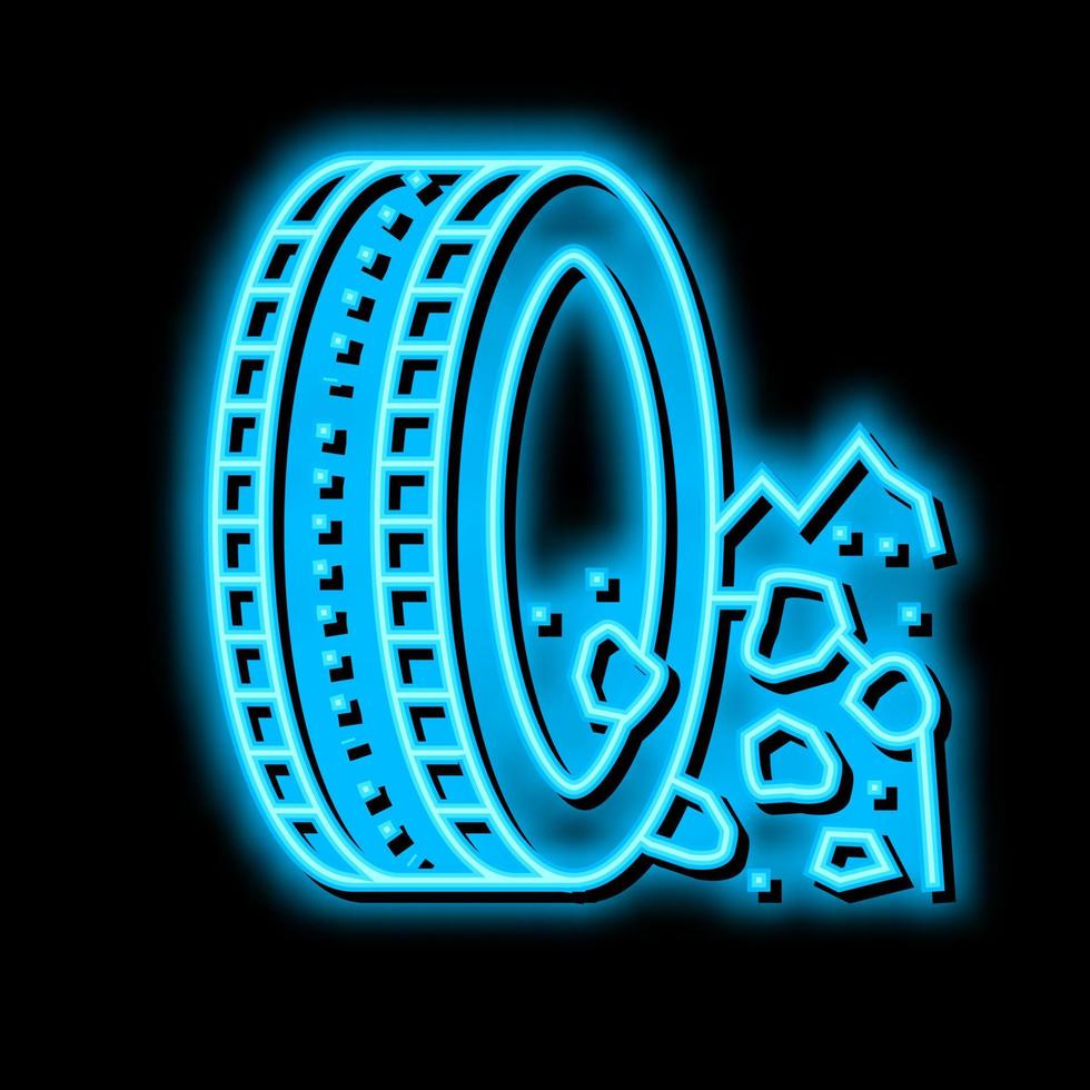 terrain tires neon glow icon illustration vector