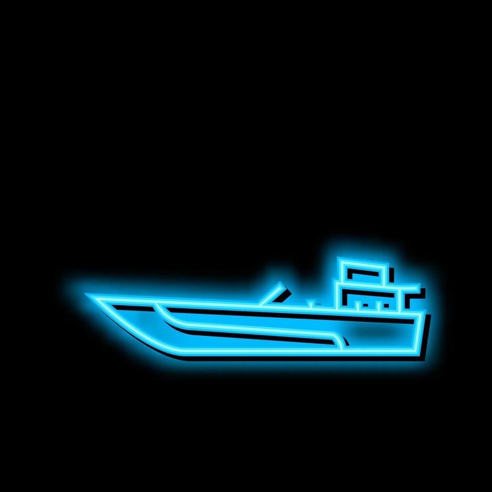 jet boat neon glow icon illustration vector
