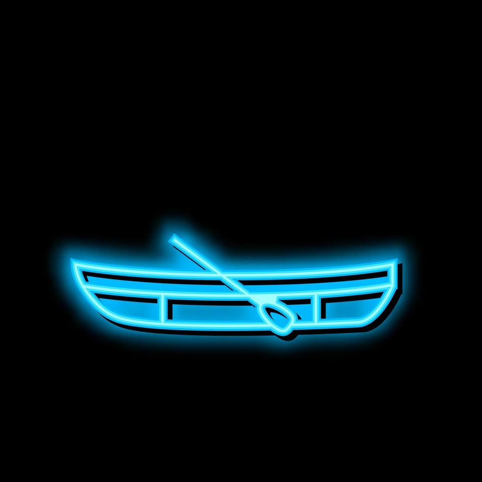 bote barco neón resplandor icono ilustración vector