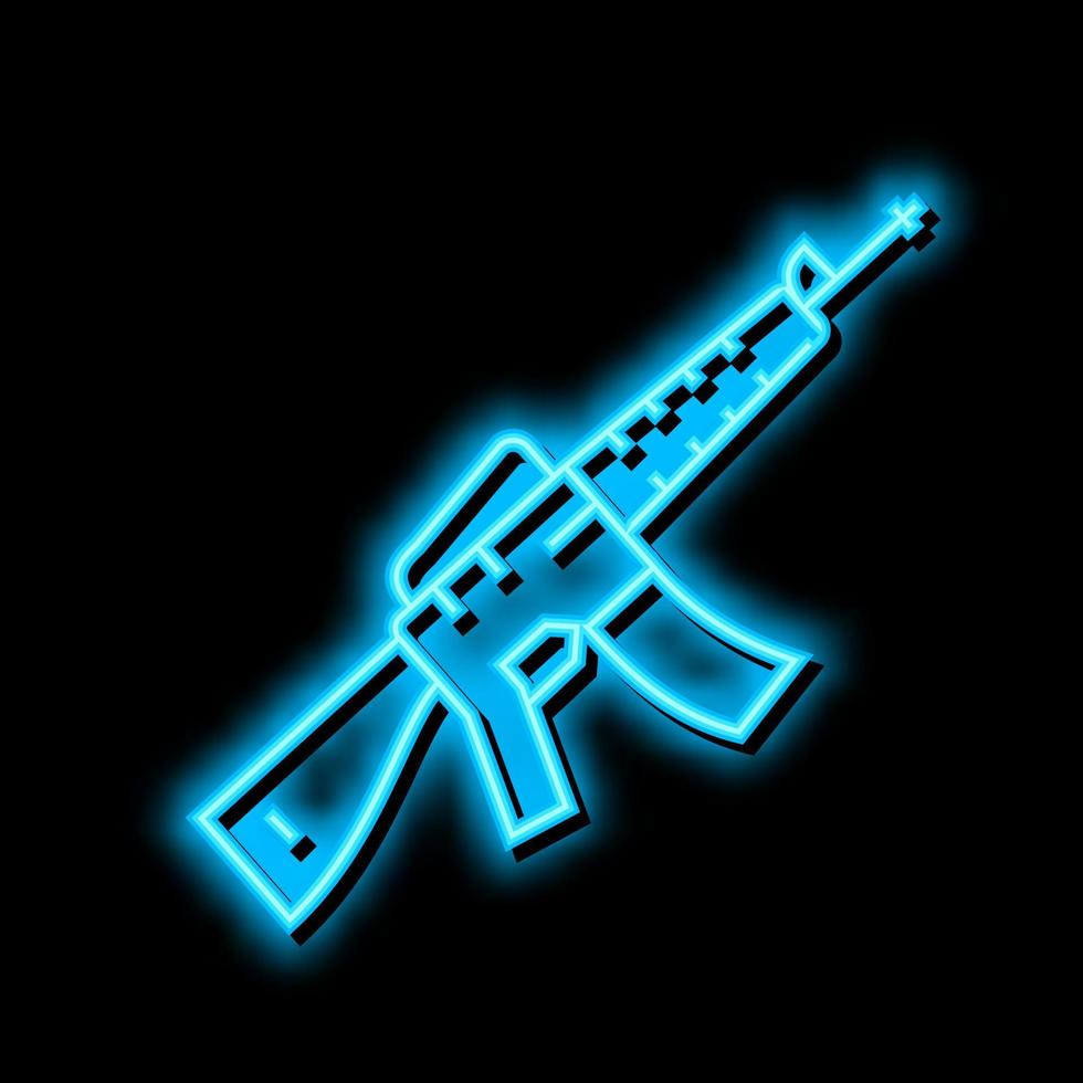 rifle weapon neon glow icon illustration vector