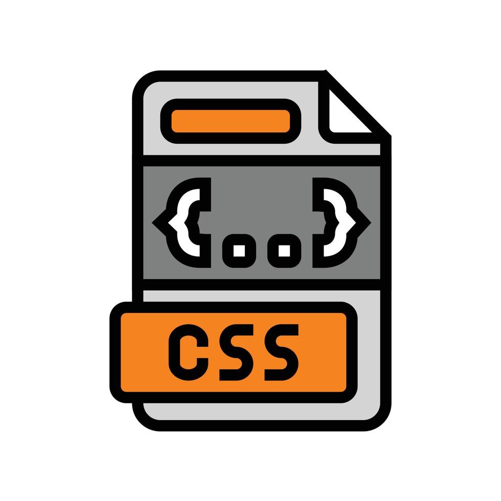 css file format document color icon vector illustration