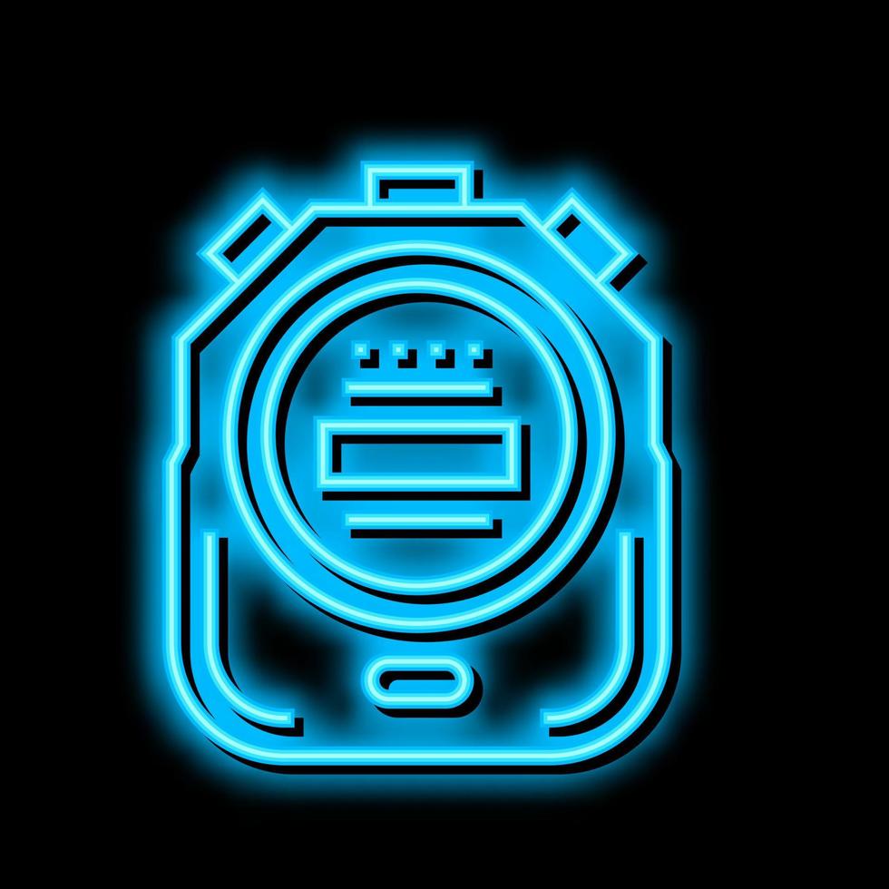 stopwatch device neon glow icon illustration vector