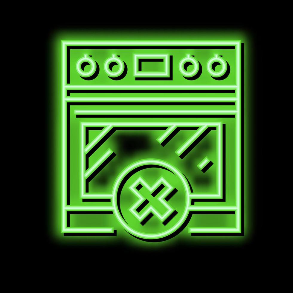 using stove prohibition for children neon glow icon illustration vector