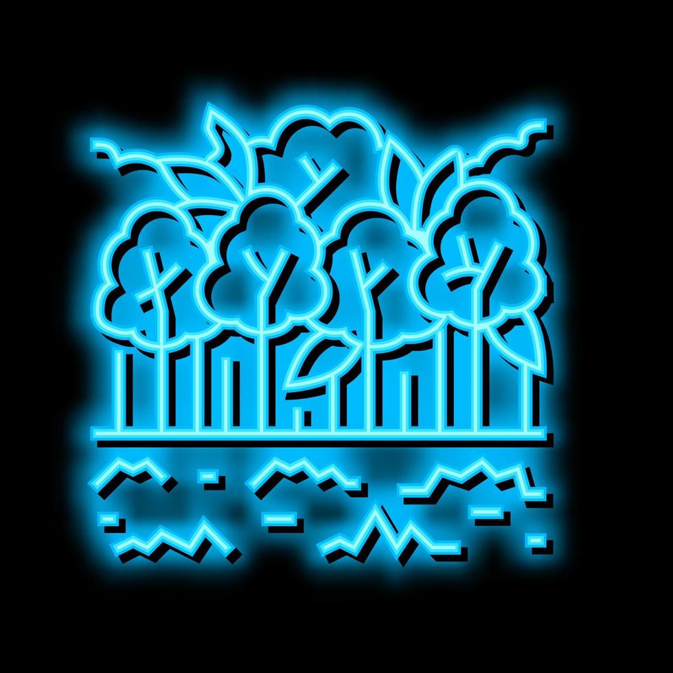 broadleaf forests neon glow icon illustration vector