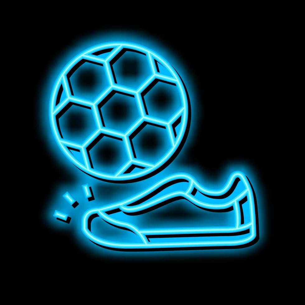 ilustración de icono de resplandor de neón de juego de fútbol de fútbol vector