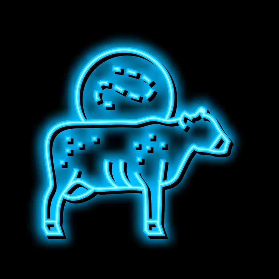 anthrax cow neon glow icon illustration vector
