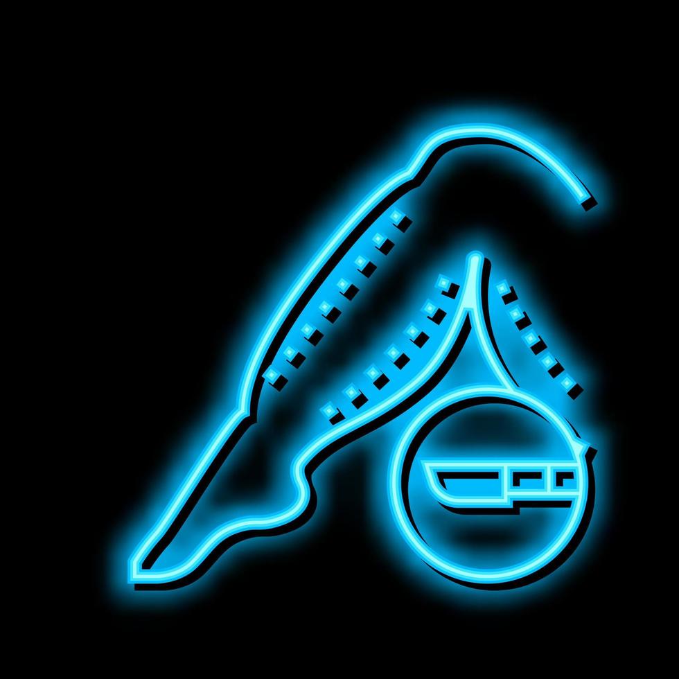 leg plastic surgery neon glow icon illustration vector