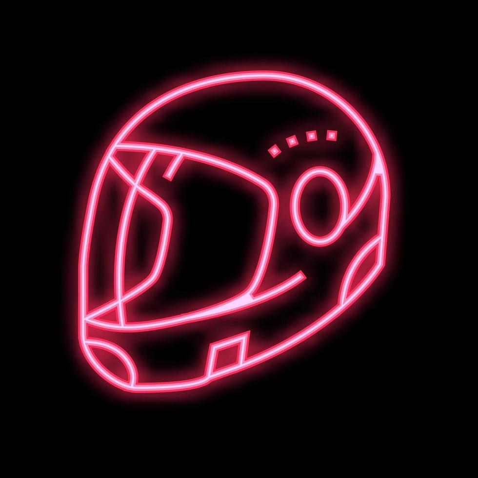 protection helmet neon glow icon illustration vector