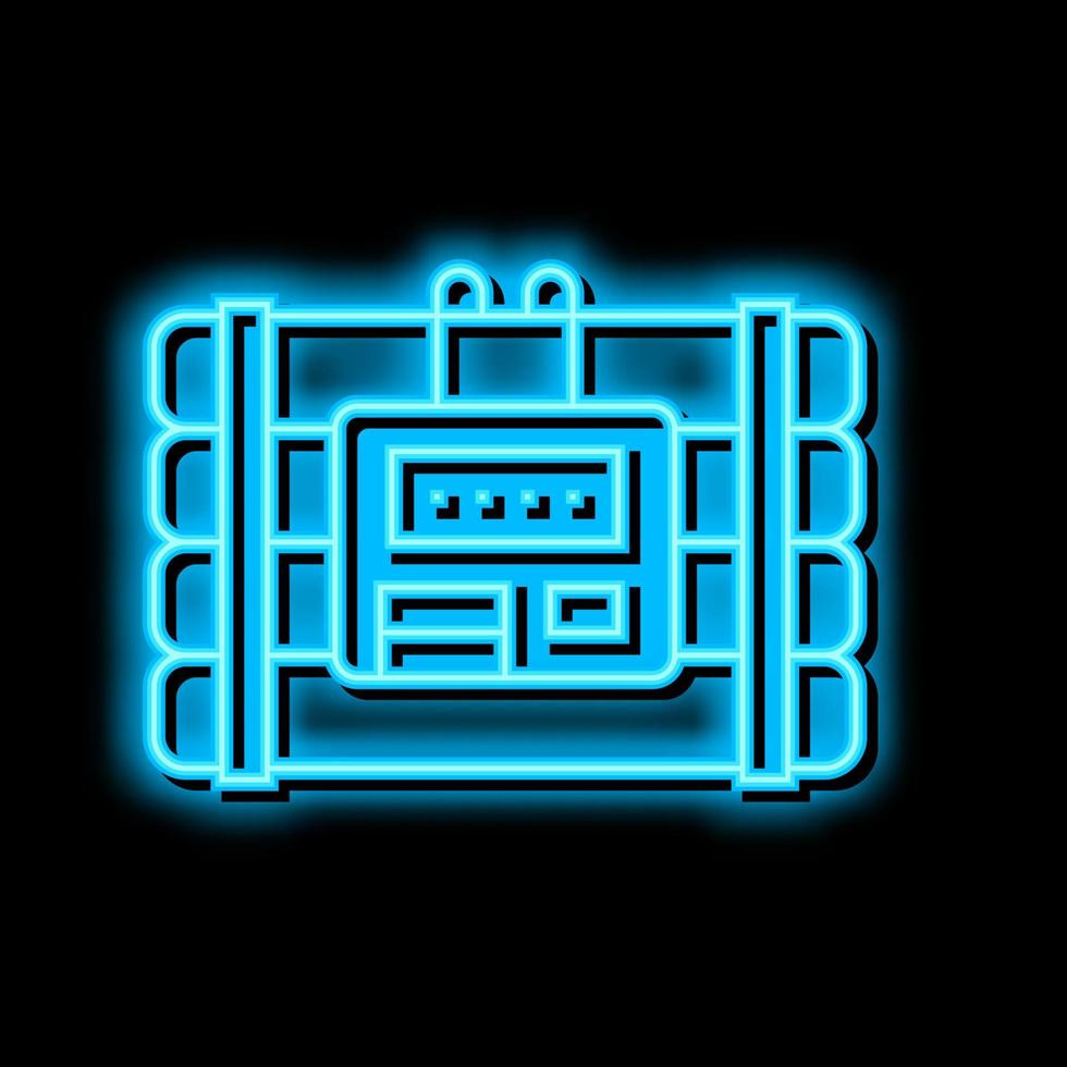 bomb danger neon glow icon illustration vector