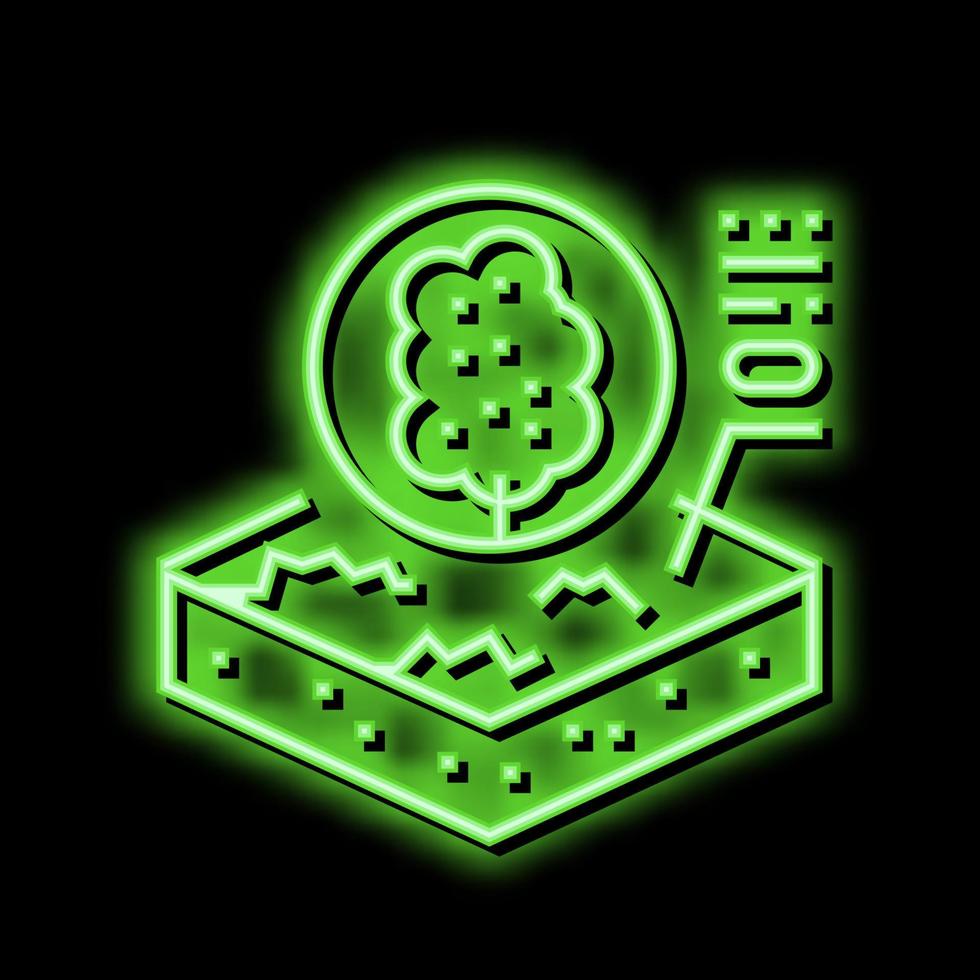 tree growth on organic soil neon glow icon illustration vector