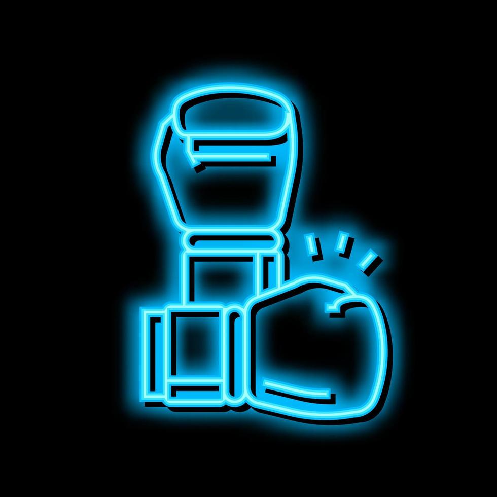 box fight sport neon glow icon illustration vector