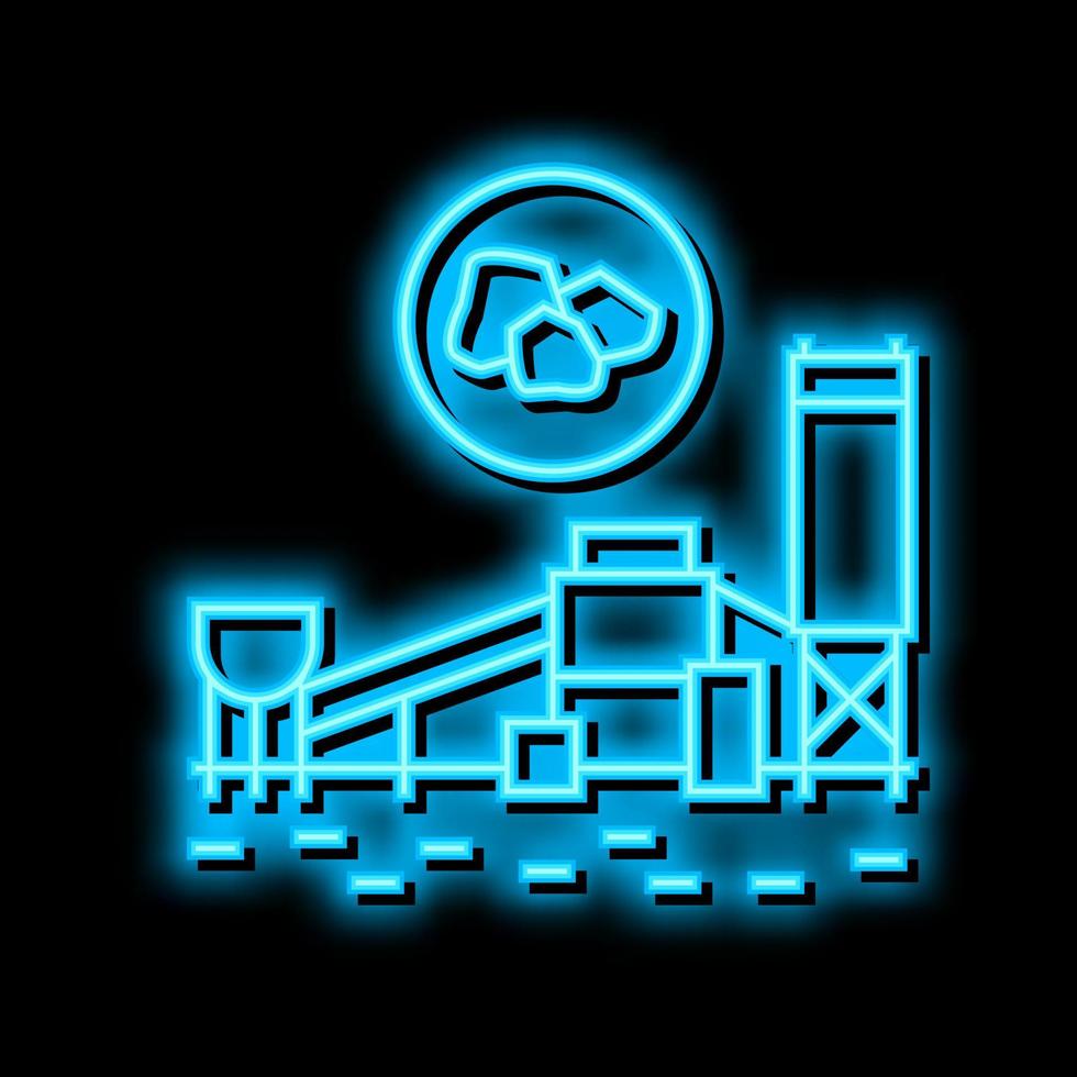 coal processing plant neon glow icon illustration vector