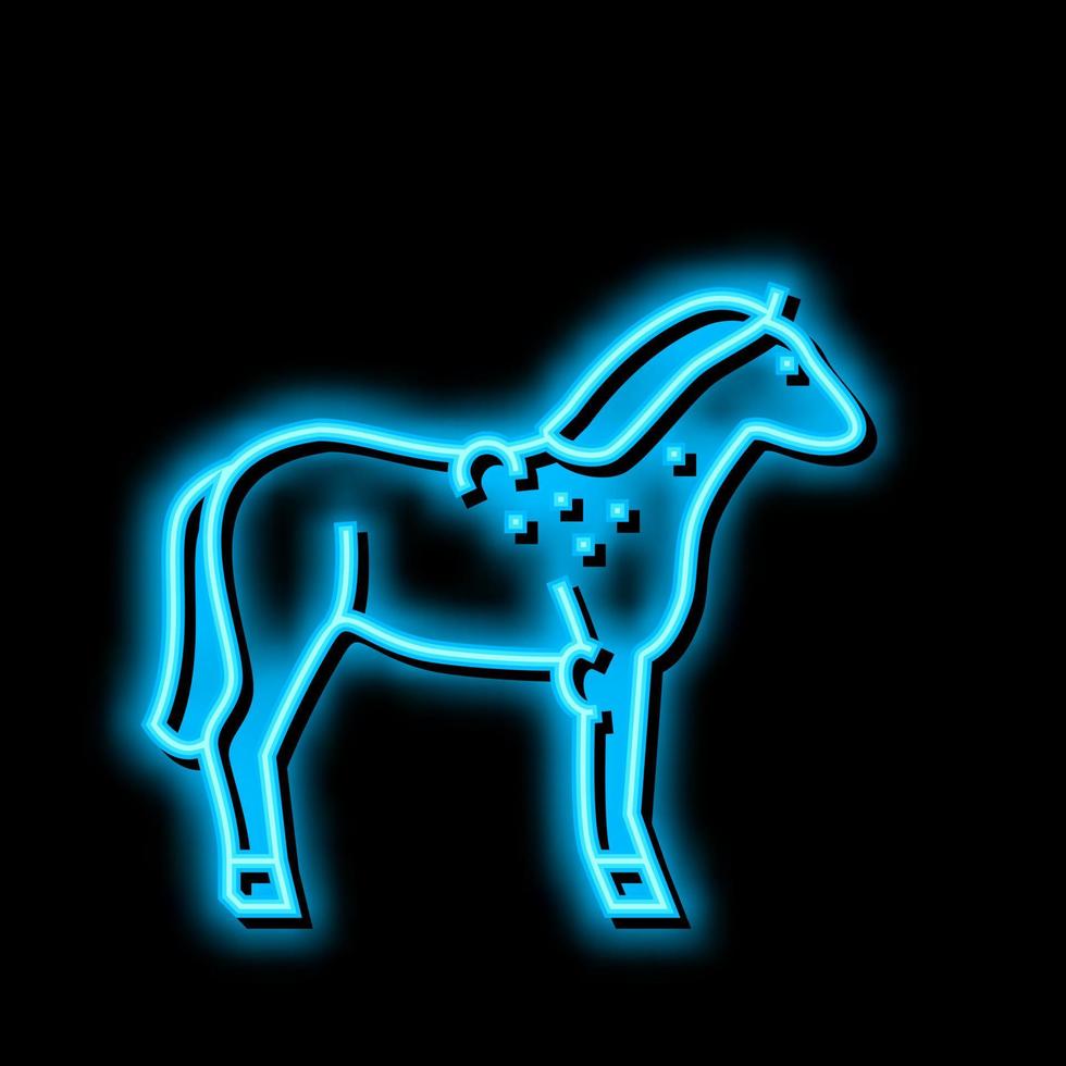 brucellosis horse neon glow icon illustration vector