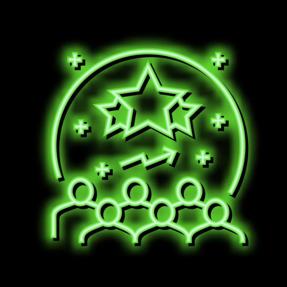 popularity reputation management neon glow icon illustration vector