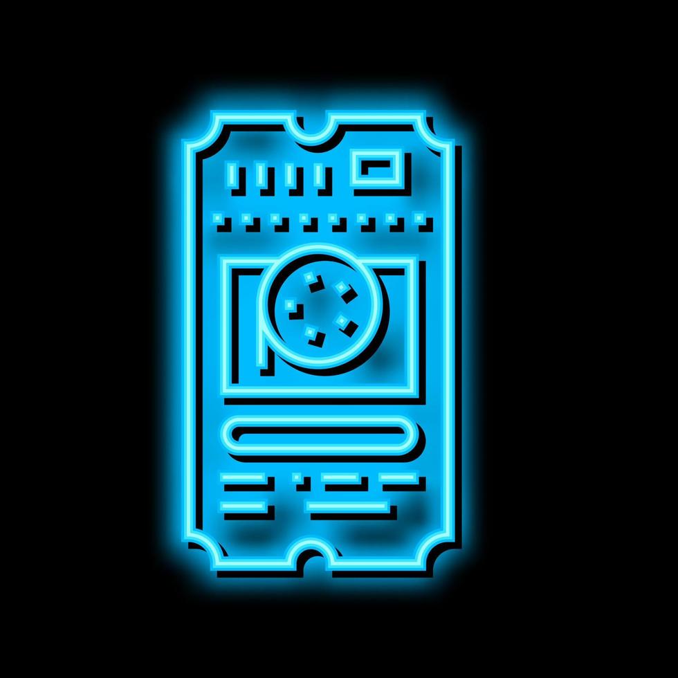 ticket cinema neon glow icon illustration vector