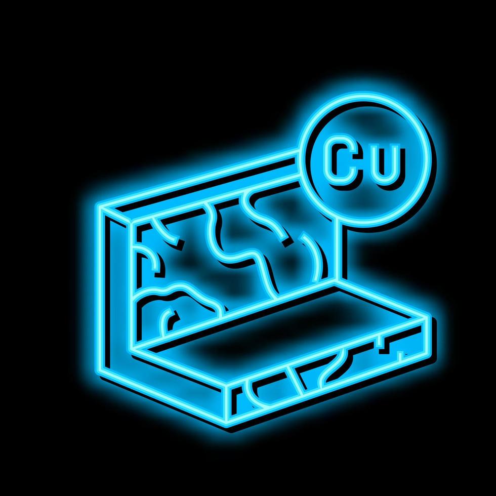 copper metal profile neon glow icon illustration vector