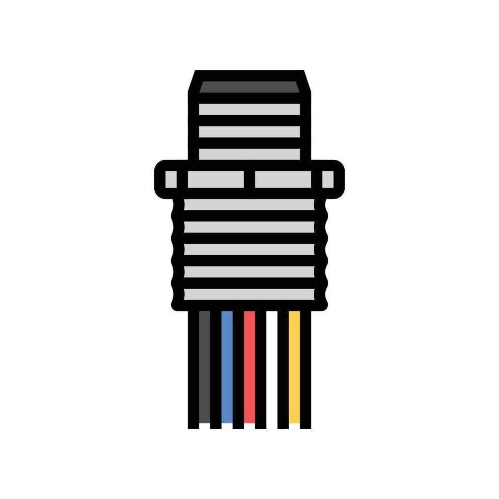 panel feed wire cable color icon vector illustration