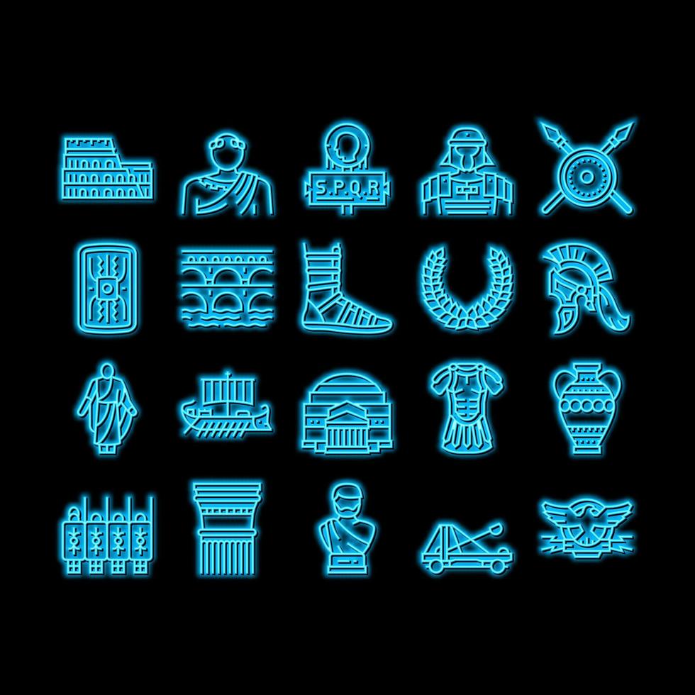 Ancient Rome Antique History neon glow icon illustration vector