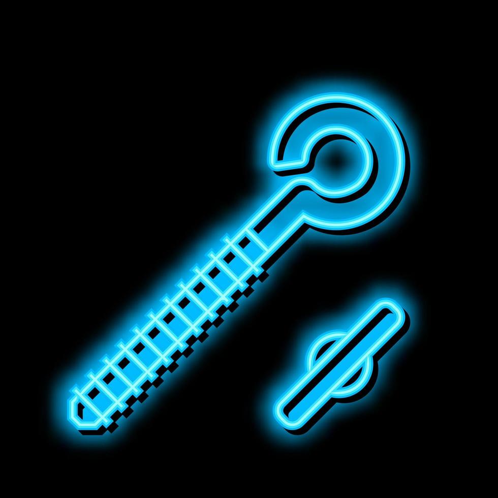 eyebolt with peg neon glow icon illustration vector