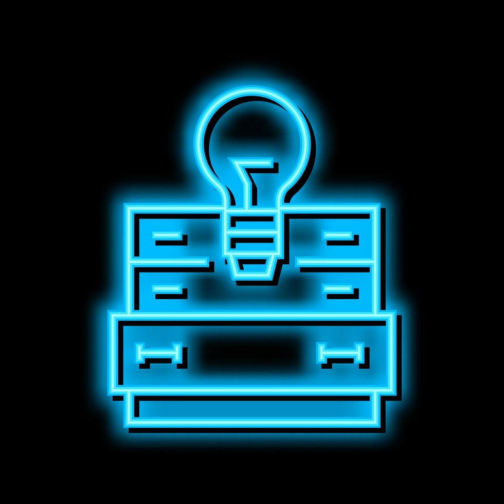 searching idea neon glow icon illustration vector