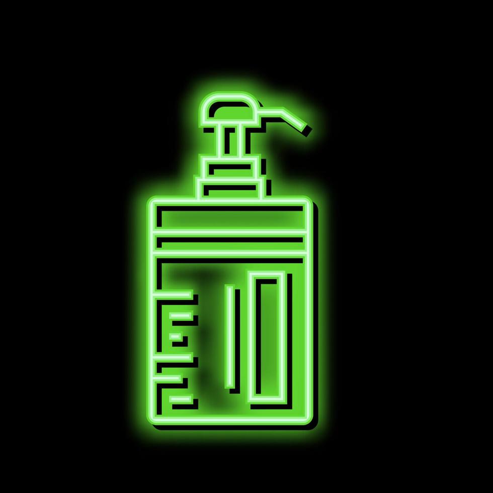 conditioner keratin bottle with pump neon glow icon illustration vector