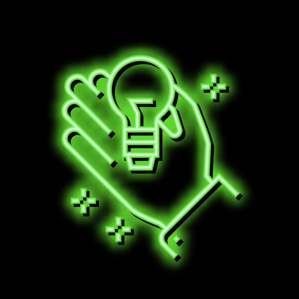 intellectual property management neon glow icon illustration vector