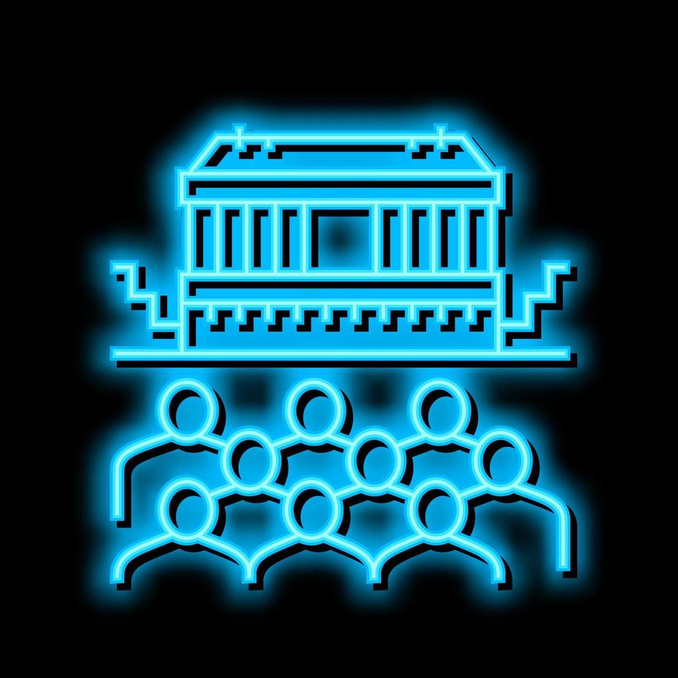 theater ancient greece neon glow icon illustration vector